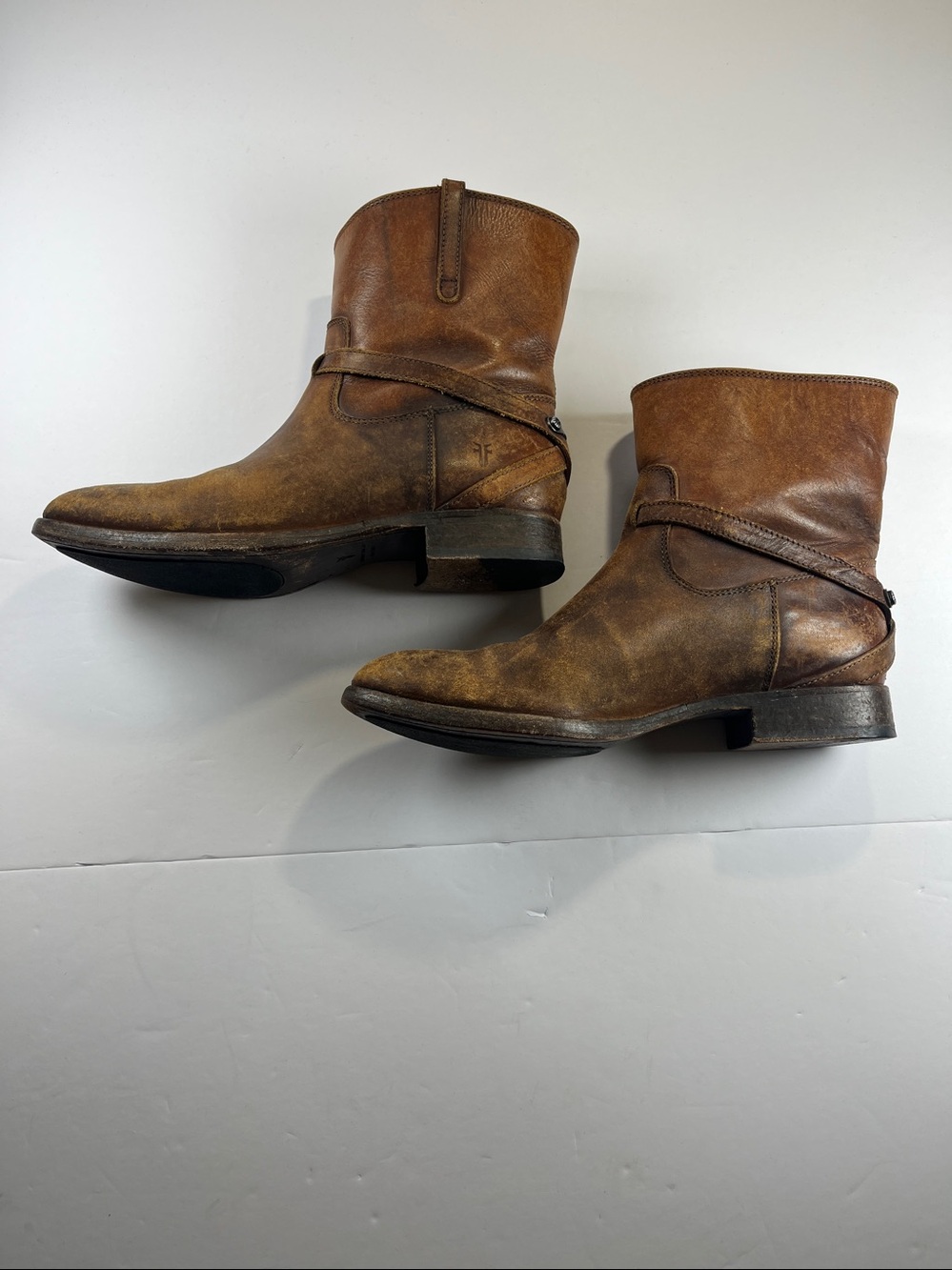 Frye Womens Brown Leather Short Boots Sz 8.5B - Picture 5 of 8